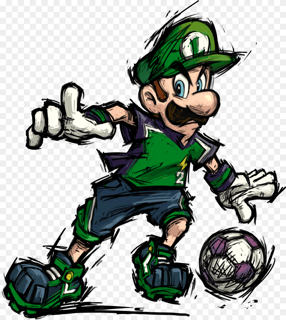 Mario Strikers Charged Super Mario Strikers Character Art, Baby, Person, Comics, Book Free Png