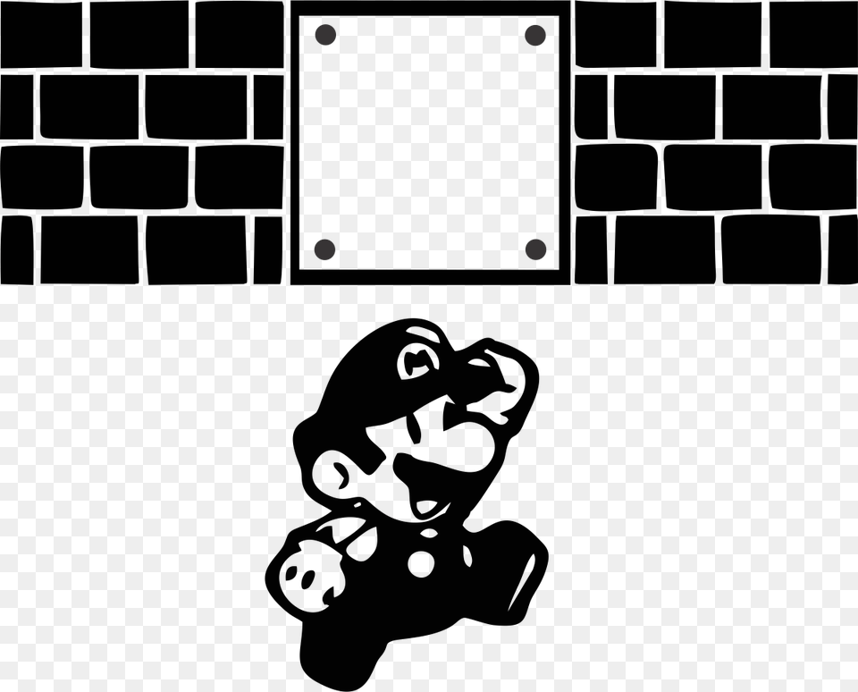 Mario Super Mario Macbook Sticker, Stencil, Baby, Person, Head Png Image