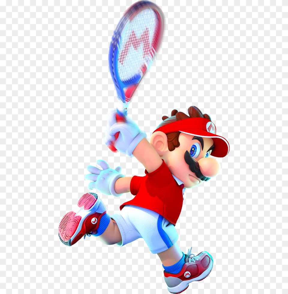 Mario Tennis Aces Pic Mario In Mario Tennis Aces, Racket, Baby, Person, Glove Free Transparent Png