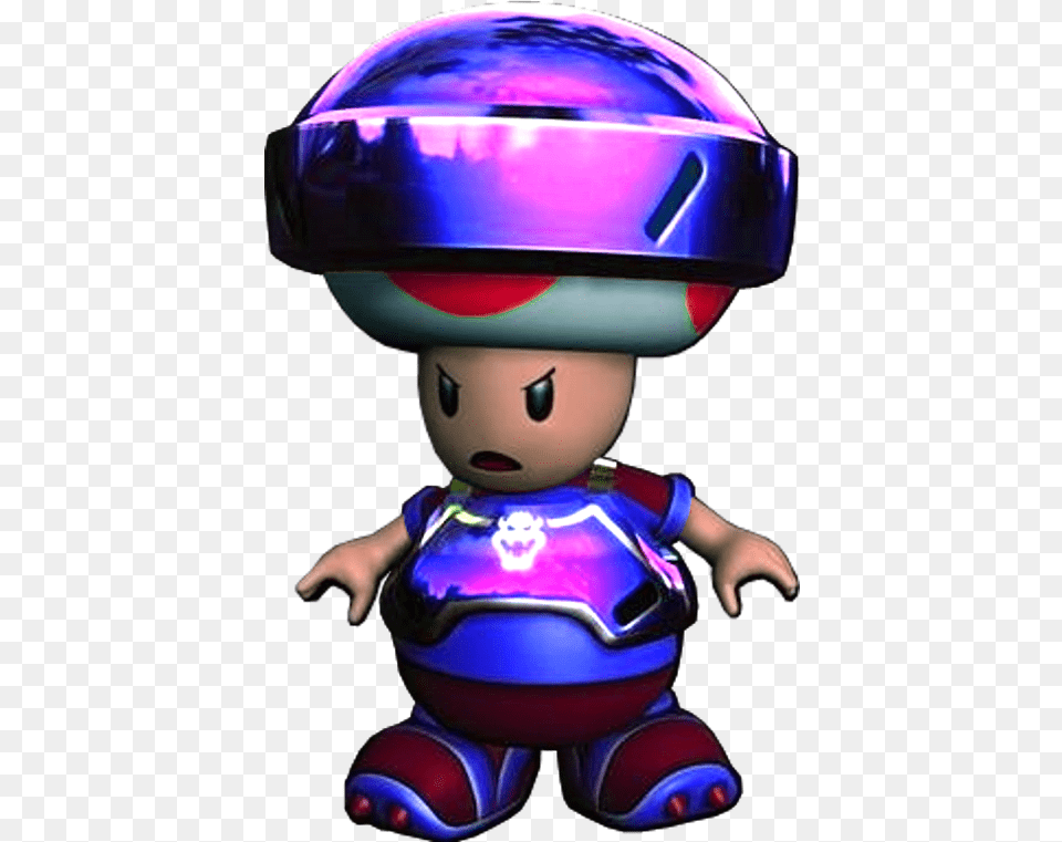 Mario Toad With No Background Mario Strikers Charged Football Toad, Purple, Helmet, Baby, Person Png Image