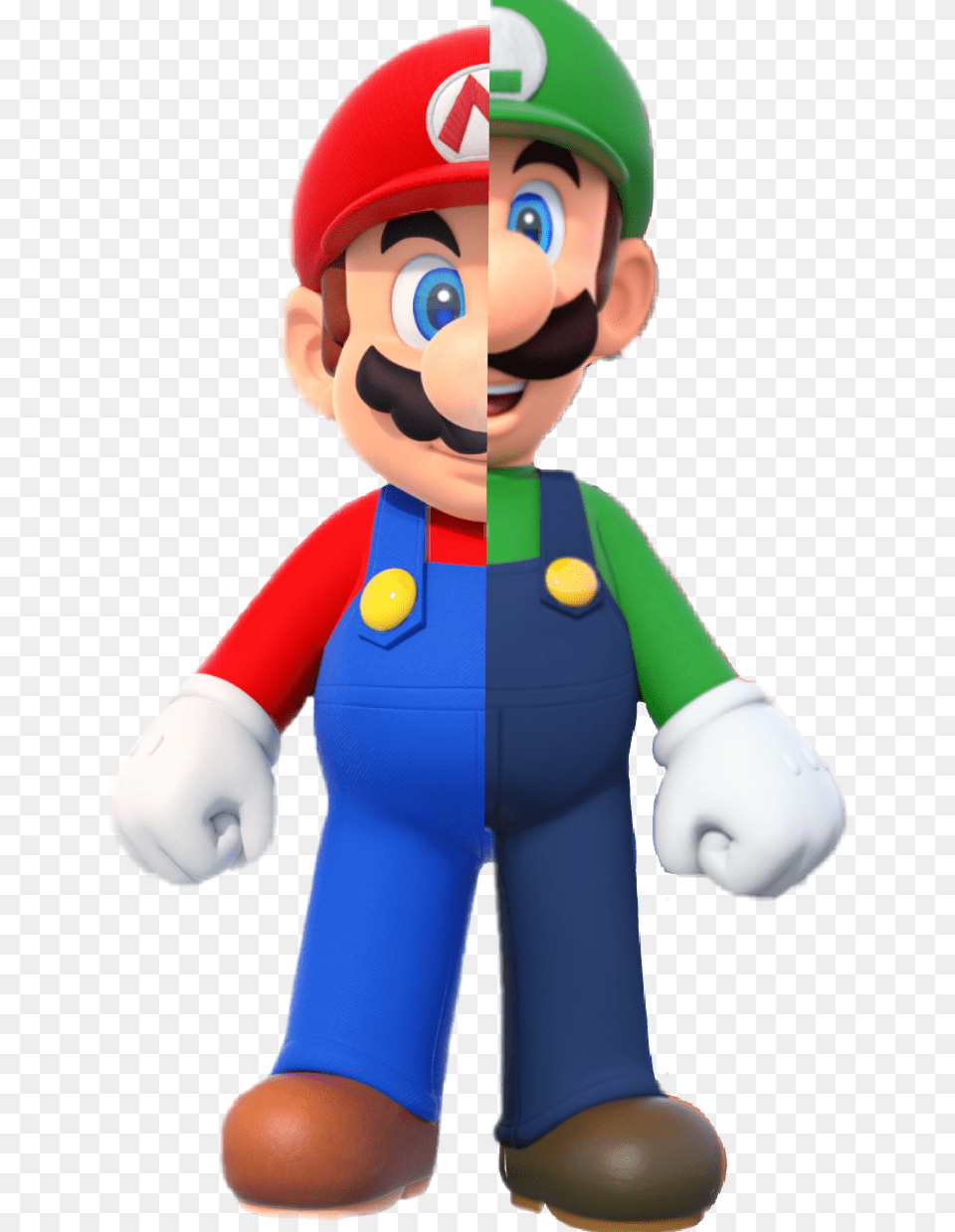Mariobros Mario Luigi Fusion Halfandhalf Marioandluigi Mario Bros, Baby, Person, Face, Head Free Png