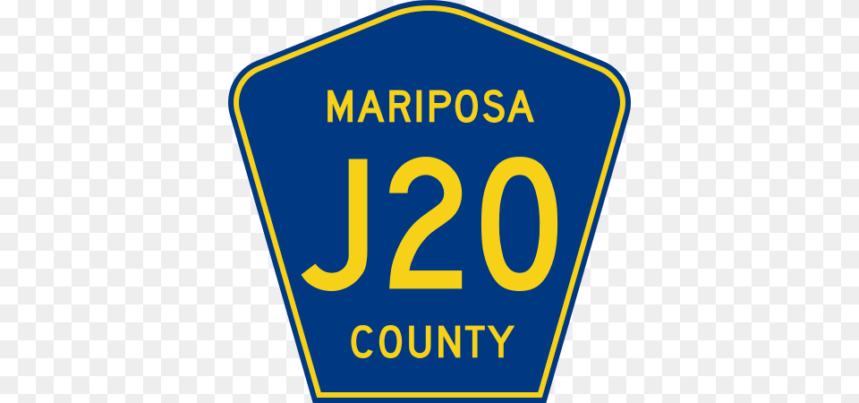 Mariposa County J20 County Road Sign Blue, Symbol, Number, Text Png Image