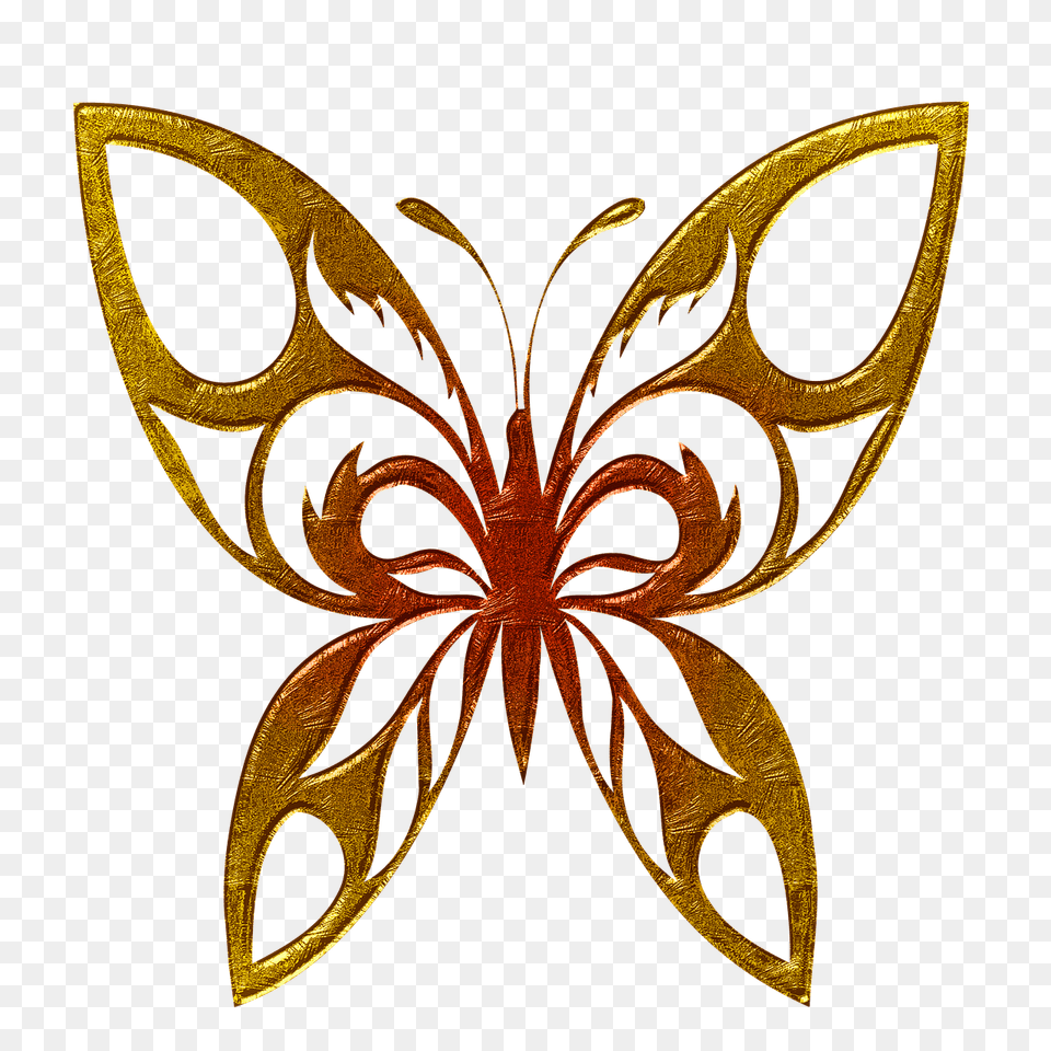 Mariposa Dorada Clipart Transparente, Accessories, Bronze, Jewelry, Pattern Free Png