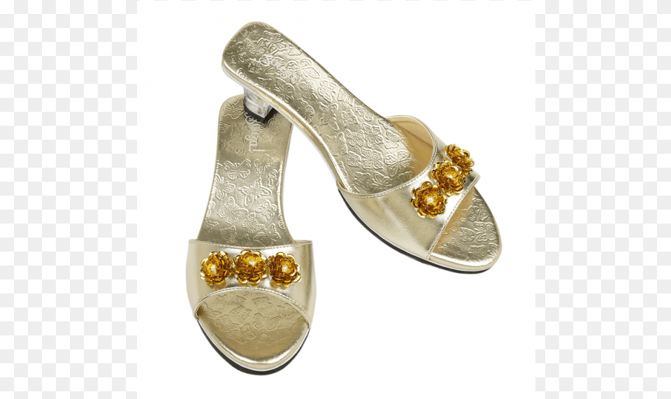 Mariposa Slipper High Heel Gold Shoe, Clothing, Footwear, Sandal, Smoke Pipe Free Png