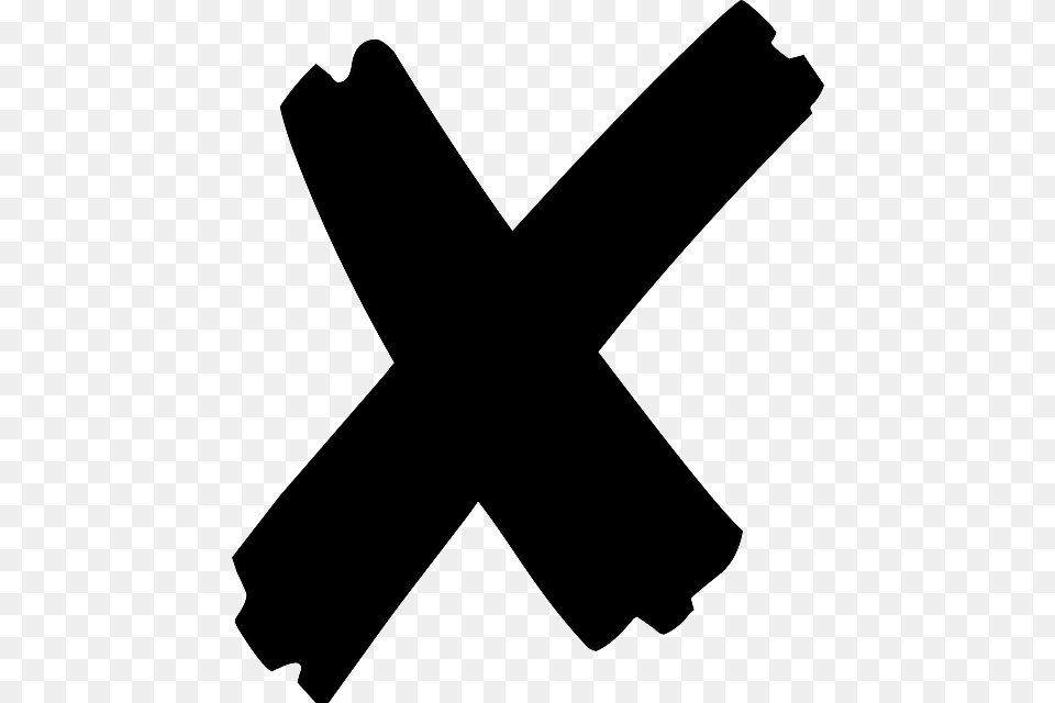 Mark Cross Wrong Incorrect No Vote Decision X Transparent Background Black, Silhouette, Symbol Png
