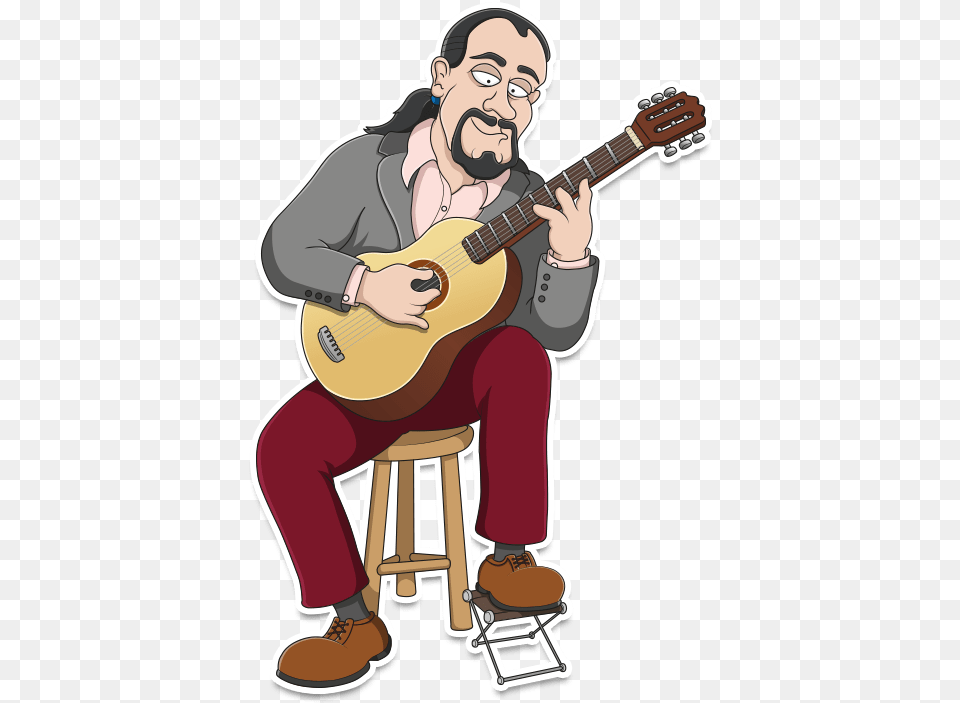 Mark Hussey Blues Cartoon Classic Guitar Cartoon, Adult, Musical Instrument, Man, Male Png
