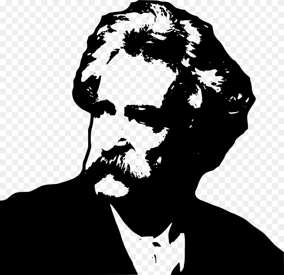 Mark Twain Outline Clip Arts Transparent Mark Twain Clipart, Gray Png Image
