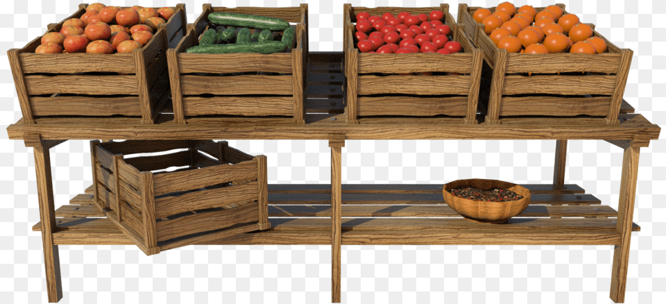 Market Stall, Box, Crate, Wood, Food Free Png