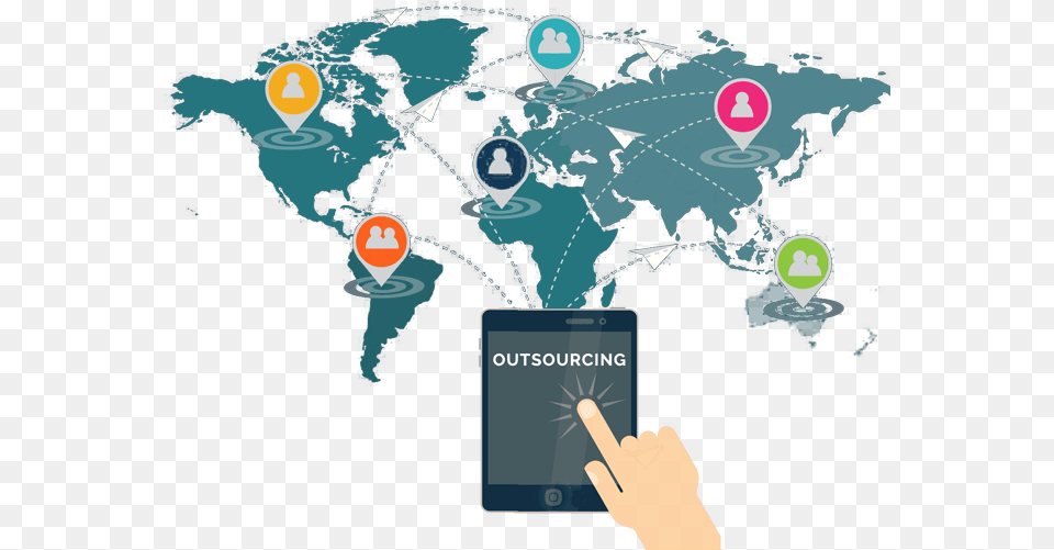 Marketing Outsourcing Services Bangalore World Map Ppt, Electronics, Mobile Phone, Phone, Art Free Png Download