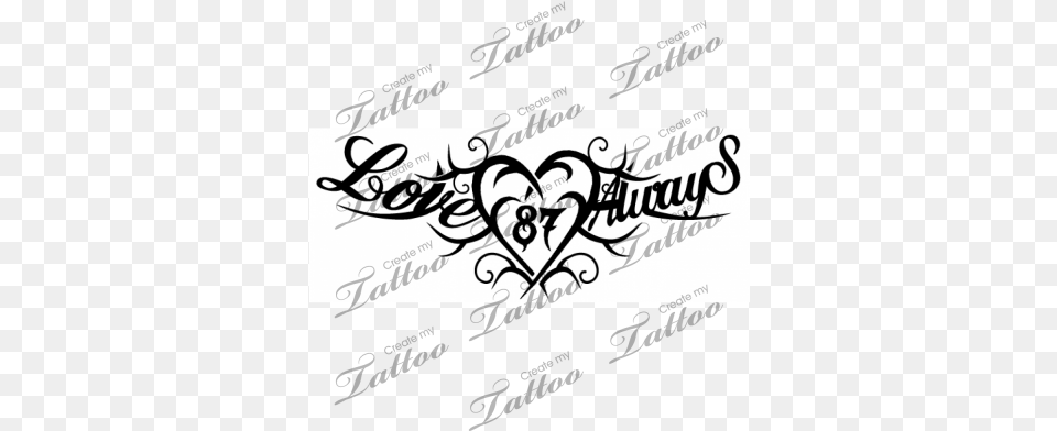 Marketplace Tattoo Love Always Tribal Heart Love Heart Tribal Tattoo, Calligraphy, Handwriting, Text Png