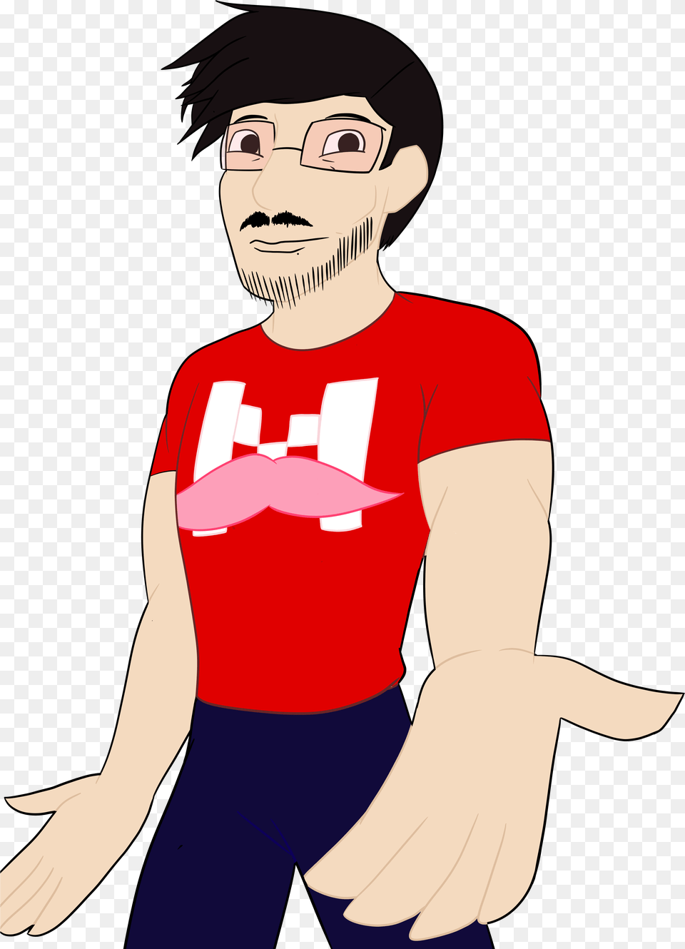 Markiplier Fanart Cartoon, T-shirt, Clothing, Adult, Person Free Png