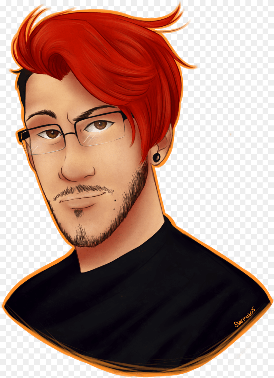 Markiplier Transparent Background Red Hair Markiplier Fan Art Red Hair, Portrait, Photography, Person, Man Png Image