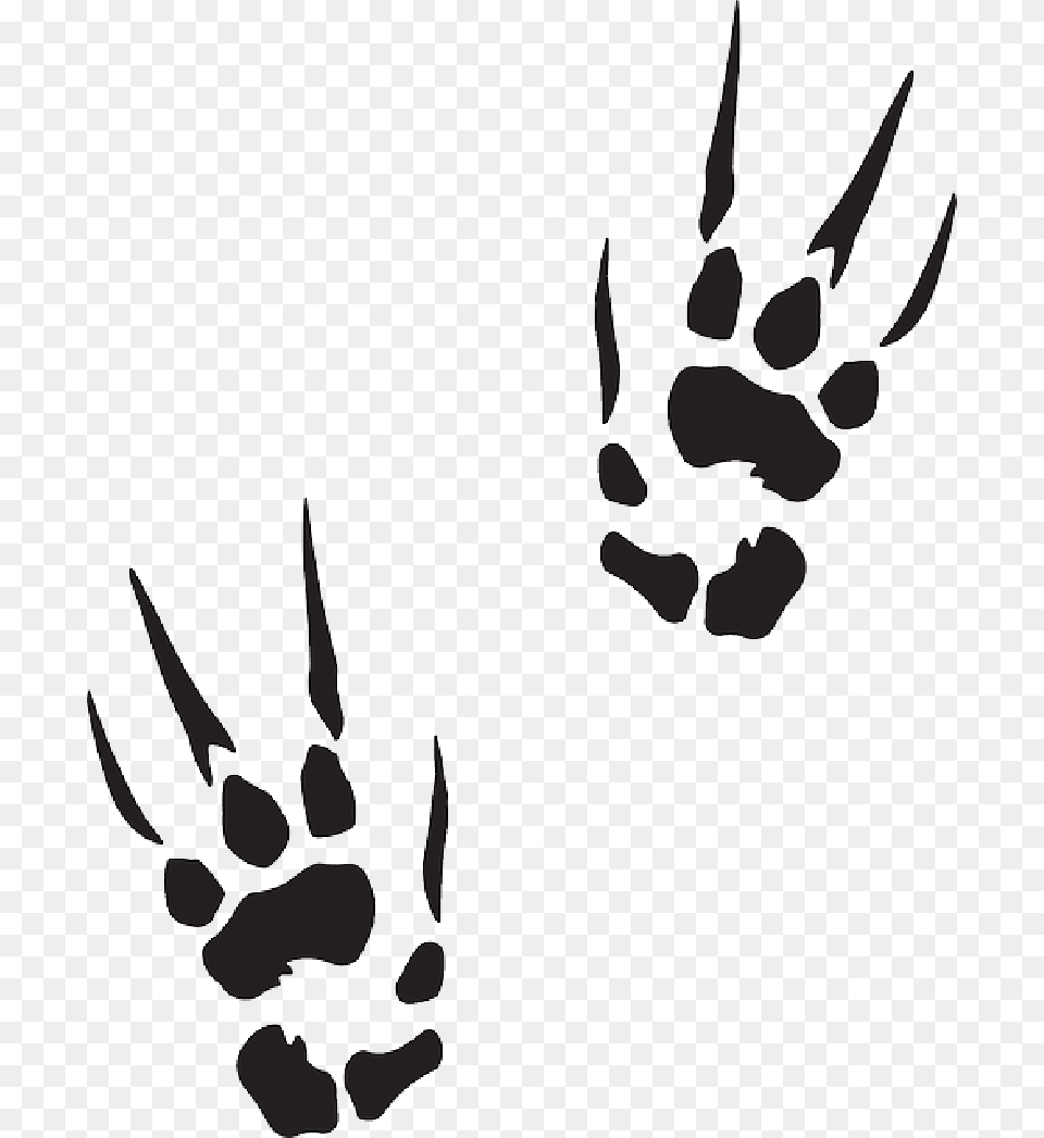 Marks Animal Claw Tracks Prints Trail Print Bearded Dragon Footprint, Electronics, Hardware, Stencil, Hook Free Png Download