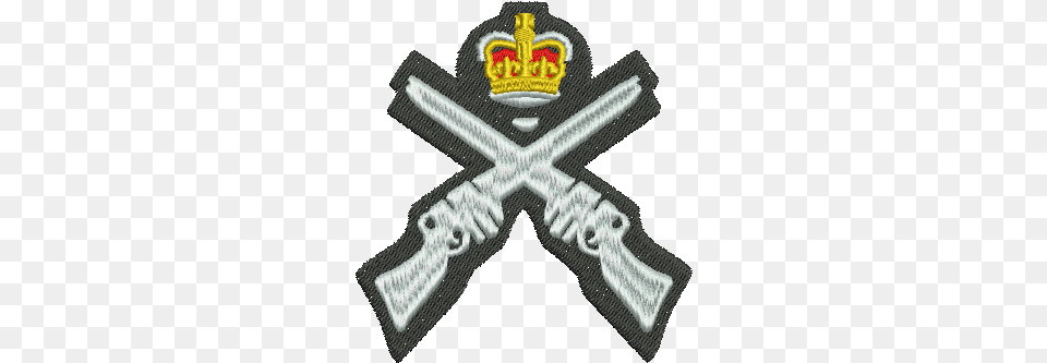 Marksman Crossed Rifles With Crown British Army Crossed Rifles Badge, Cross, Symbol, Logo, Firearm Png