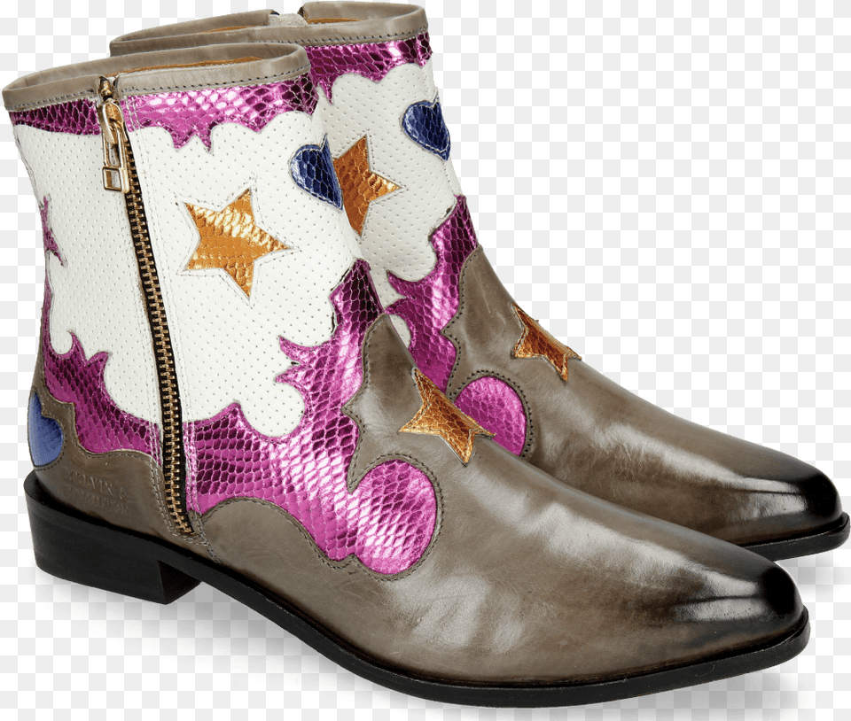 Marlin 12 Grigio Glitter Fuxia Venice Ankle Boot, Clothing, Footwear, Shoe, Cowboy Boot Png