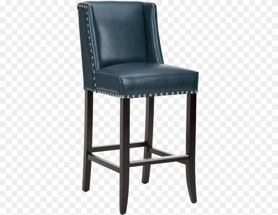 Marlin Barstool Blue Leather Sunpan Clearance Blue Leather Bar Stool, Chair, Furniture Png Image