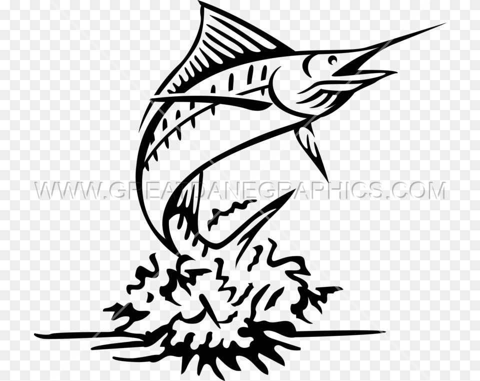 Marlin Fish Clipart Clip Marlin Black And White Marlin Fish, Bow, Weapon, Animal, Sea Life Free Transparent Png