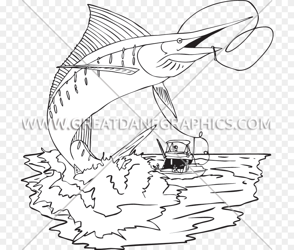 Marlin Fish Clipart Marlin Fishing Illustration, Animal, Sea Life, Swordfish, Water Free Png Download