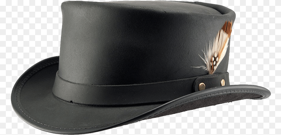 Marlow Hat Wlt Hat Band Amp Feather Short Leather Top Hat, Clothing, Cowboy Hat, Sun Hat Free Png Download