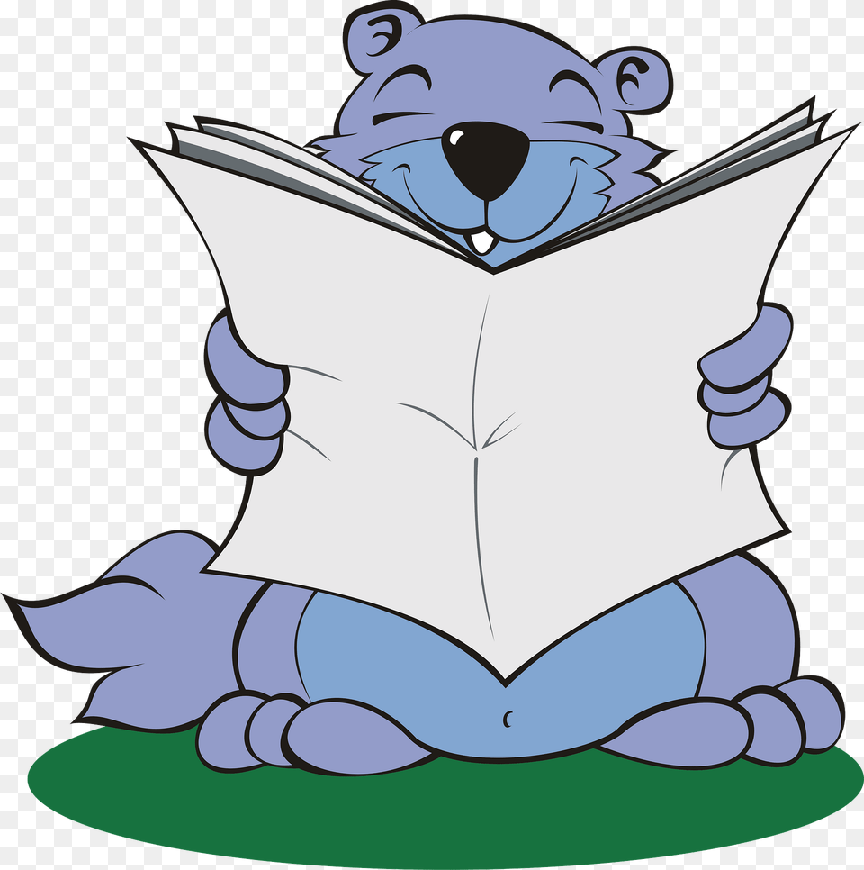 Marmot Reading Paper Clipart, Person, Book, Publication, Cartoon Png Image