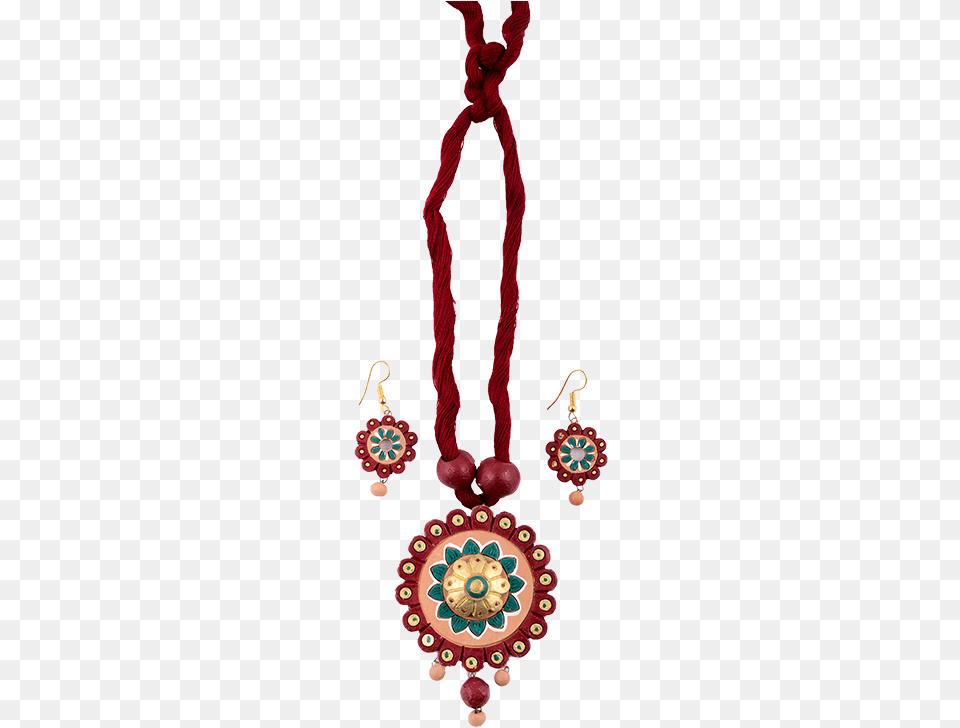 Maroon Flower Pattern Necklace With Adjustable Thread Jewelry Making, Accessories, Earring, Chandelier, Lamp Free Png