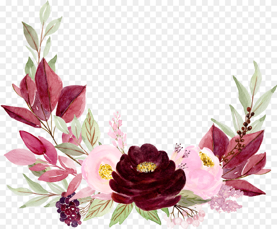 Maroon Flowers, Art, Plant, Pattern, Graphics Free Transparent Png