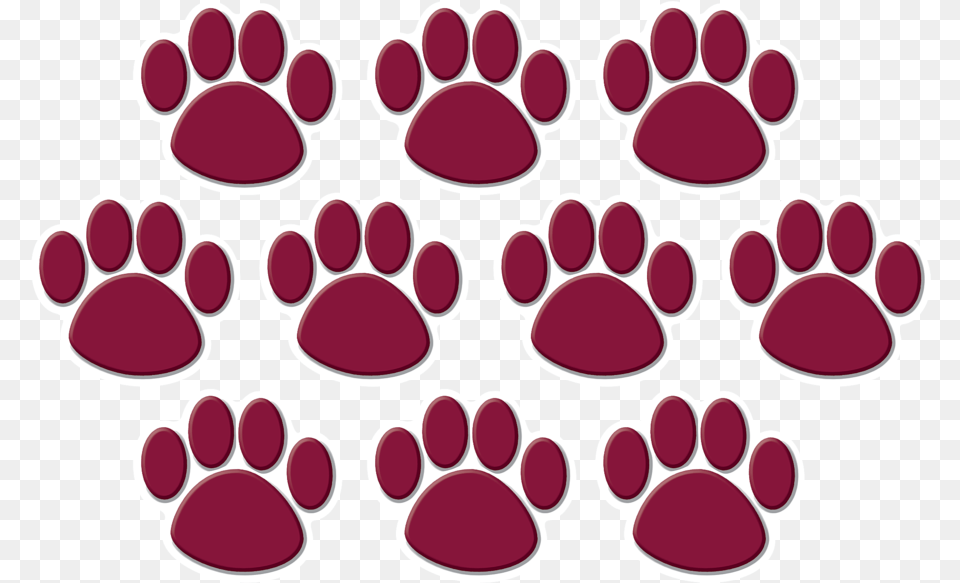 Maroon Paw Prints Accents Colorful Paw Prints Value Pak Stickers, Flower, Petal, Plant, Dynamite Png Image