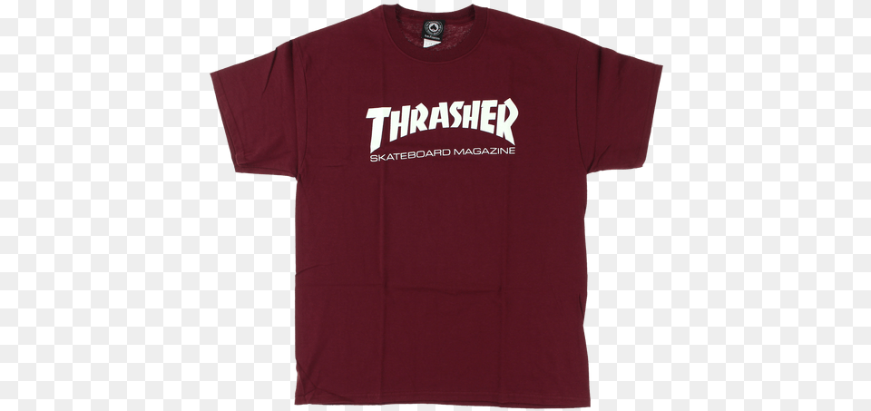 Maroon Thrasher Mag Logo Tee Maroon Thrasher Shirt, Clothing, T-shirt Free Png