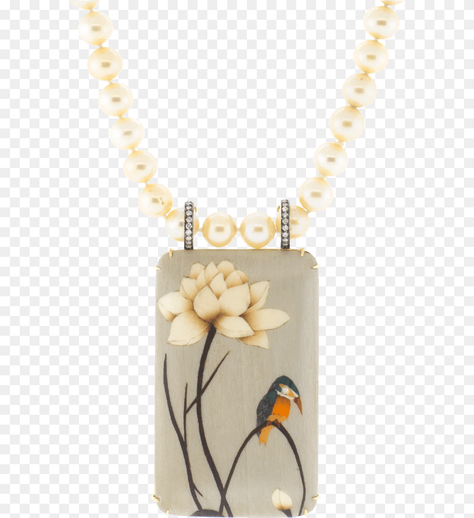 Marquetry Bird Golden Pearl And Diamond Necklace Marissa Necklace, Accessories, Jewelry, Animal Free Transparent Png