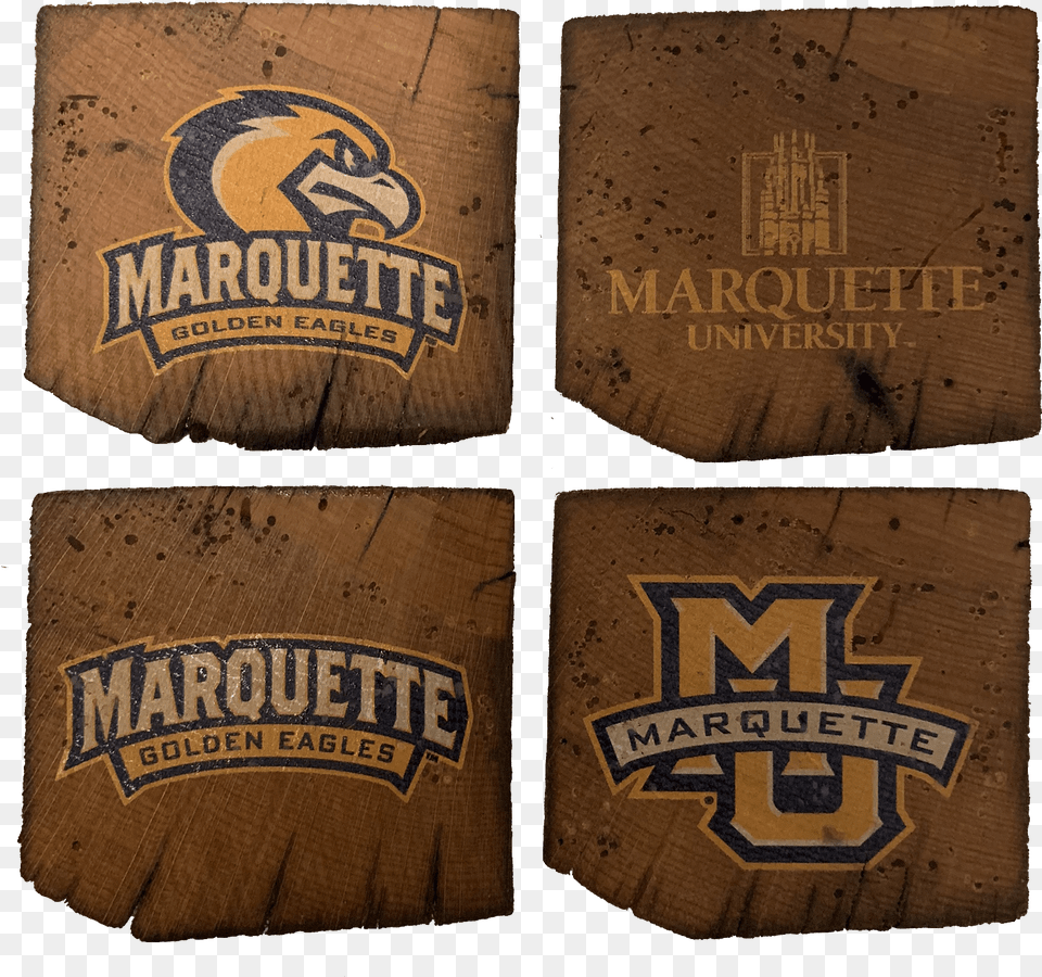 Marquette University Reclaimed Barn Beam Coaster Set Marquette Golden Eagles, Logo Free Png Download