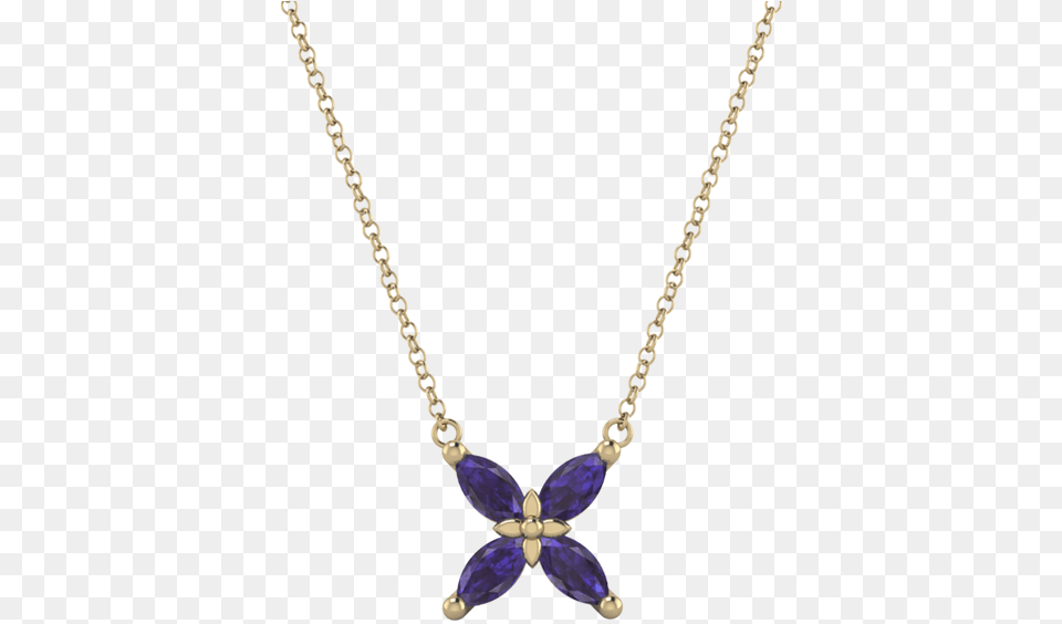 Marquise Cut Ethical Gemstone And Recycled Gold Flower, Accessories, Jewelry, Necklace Png