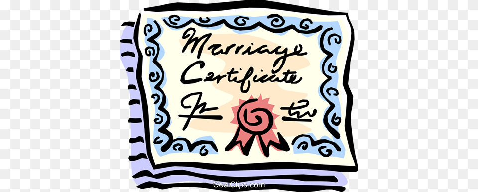 Marriage Certificate Royalty Vector Clip Art Illustration Marriage License, Home Decor, Person, Handwriting, Text Png Image