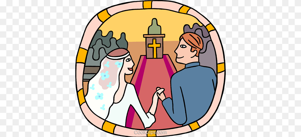 Marriage Couple Going Down The Aisle Royalty Vector Clip Art, Face, Head, Person, Baby Png