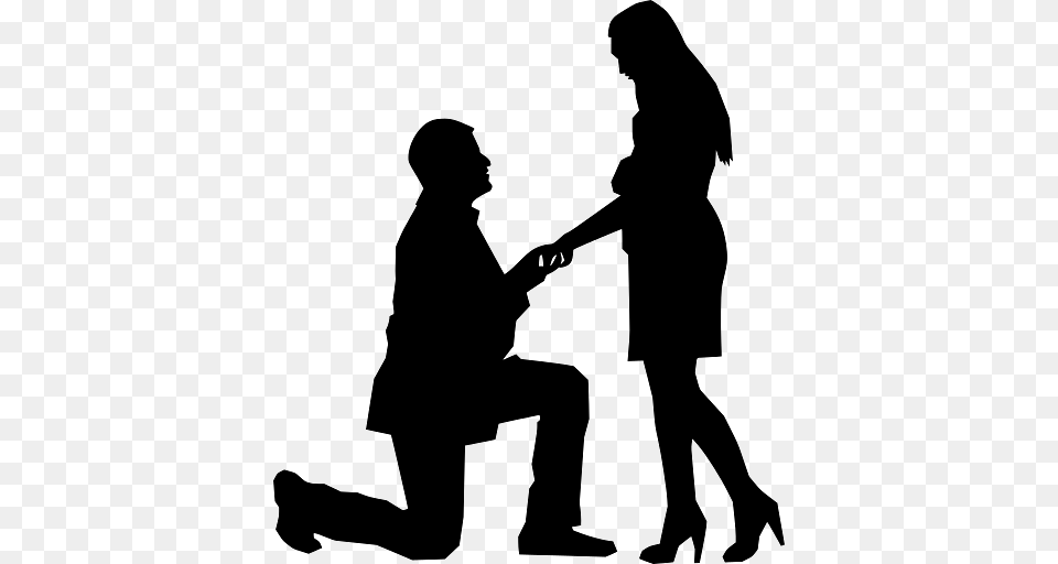 Marriage Proposal On One Knee, Silhouette, Person, Man, Male Png