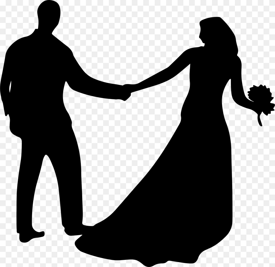 Marriage Silhouette Icons, Gray Png Image