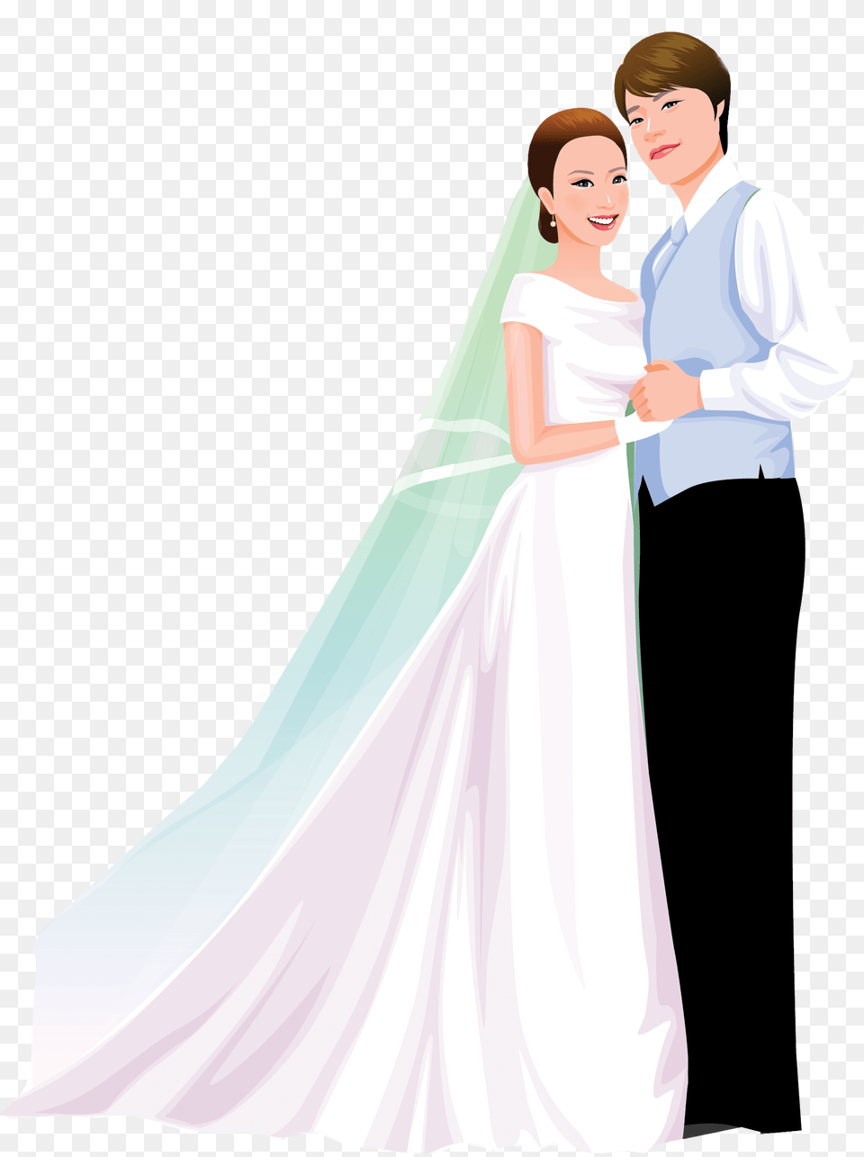 Marriage Wedding Couple Cartoon, Clothing, Dress, Fashion, Formal Wear Free Png Download