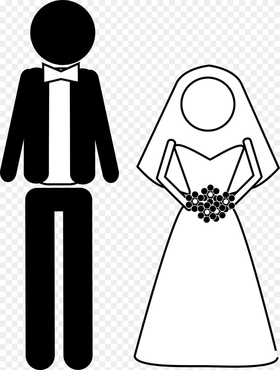 Married Bride Groom Vector Graphic Braut Und Brutigam Zeichnung, Clothing, Dress, Formal Wear, Fashion Png Image