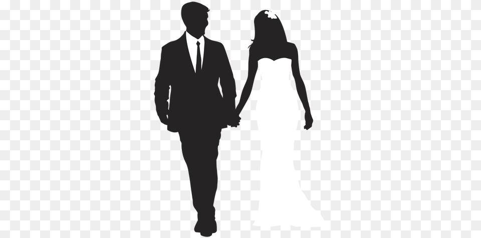 Married Couples Silhouette Wedding Casados, Gown, Formal Wear, Fashion, Dress Free Png Download