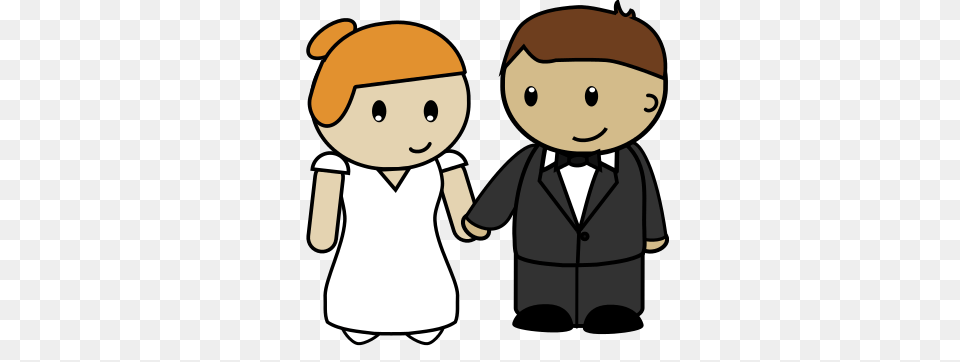 Marron Studio Bride And Groom With Birds Clip Art Cute Couple, Publication, Book, Comics, Formal Wear Png