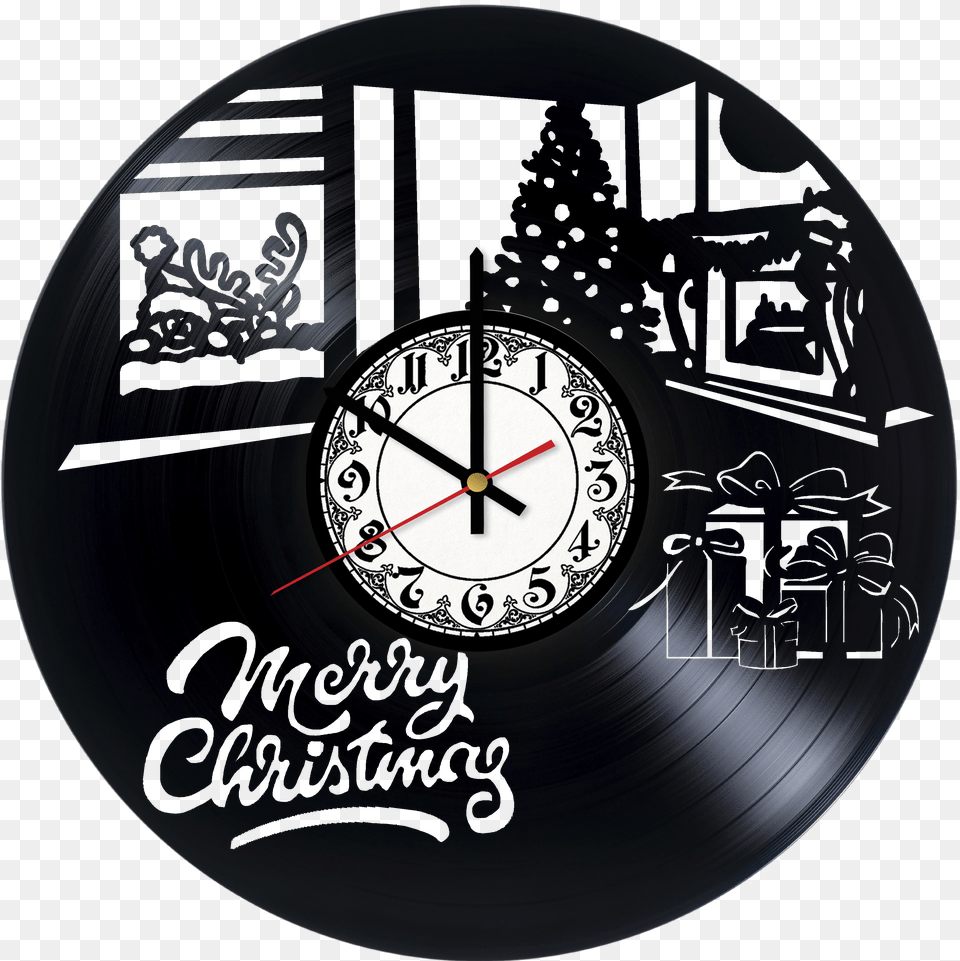Marry Christmas Vinyl Record Wall Clock The Superb Christmas Vinyl Clock Png Image