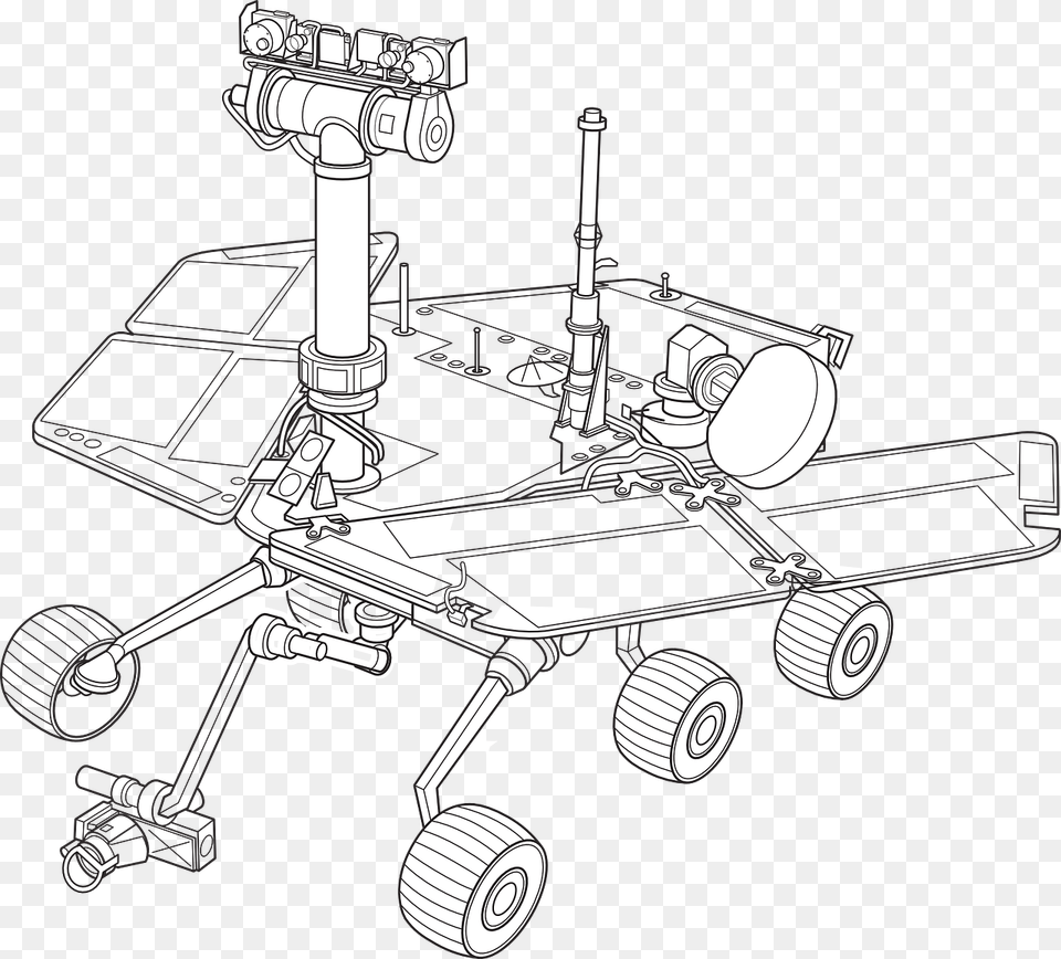 Mars Rover Line Art, Cad Diagram, Diagram, Spoke, Machine Png Image