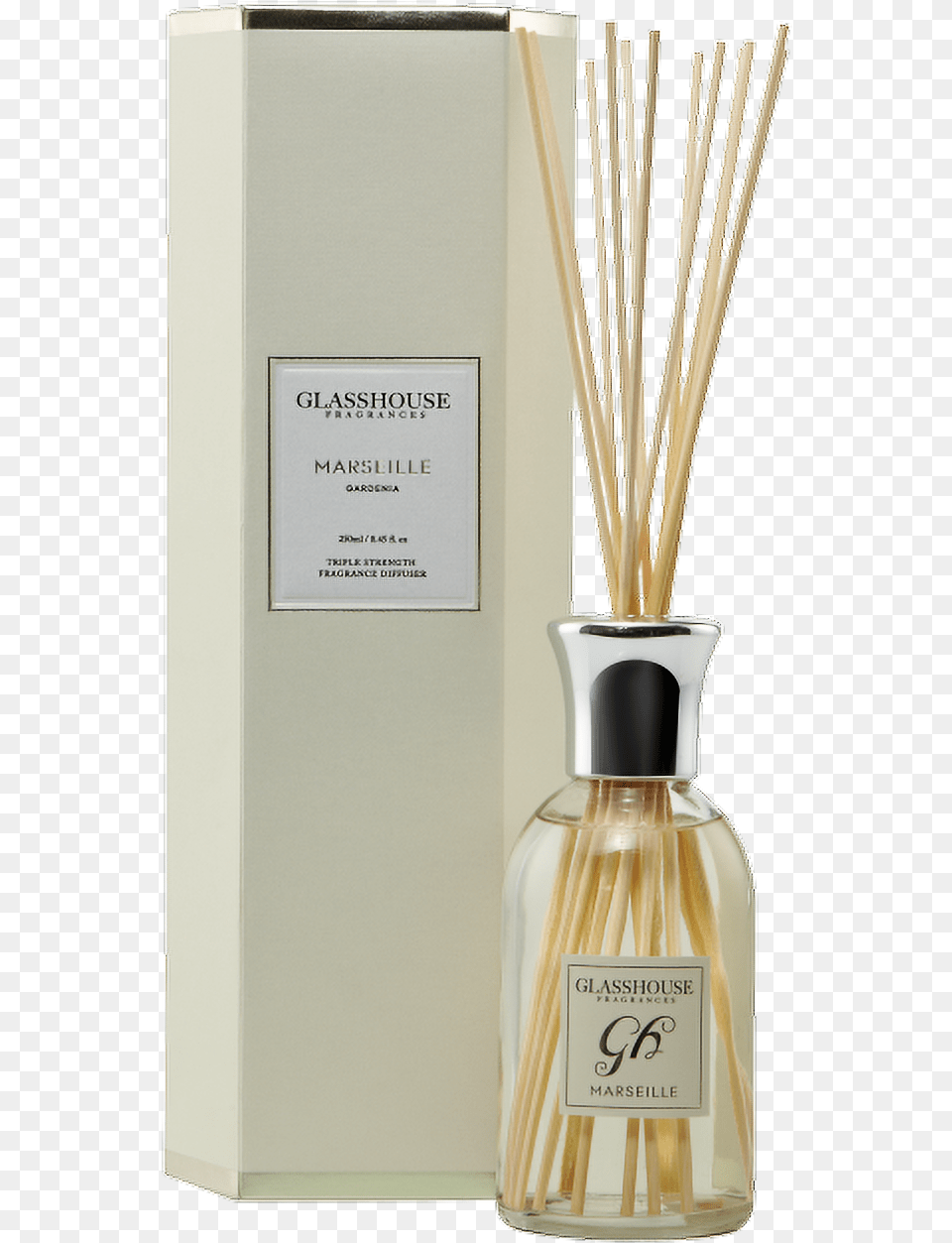 Marseille Gardenia 250ml Fragrance Diffuser By Glasshouse Amalfi Coast Glasshouse Candle, Bottle, Cosmetics, Perfume Png Image