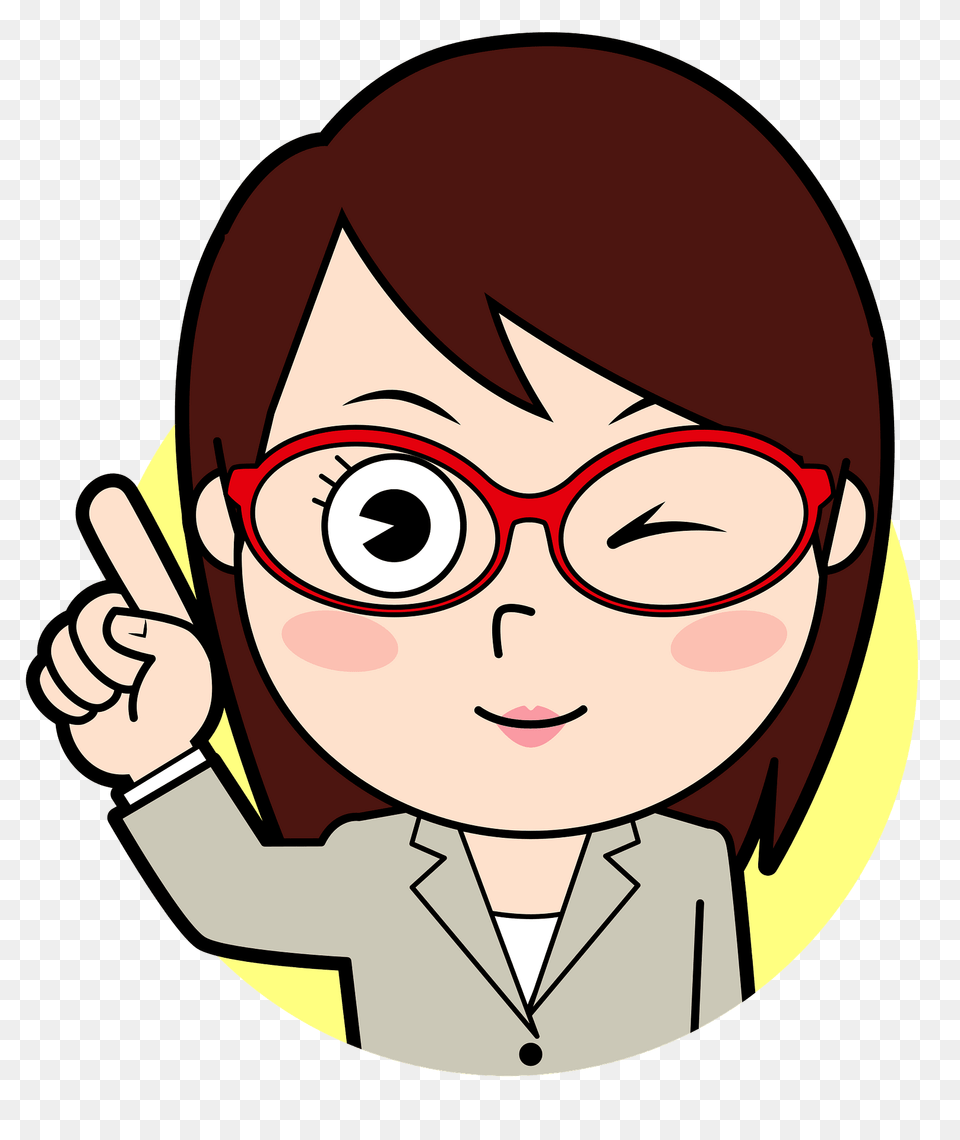 Marsha Businesswoman Wearing Glasses Is Winking Clipart, Accessories, Publication, Book, Comics Free Png Download