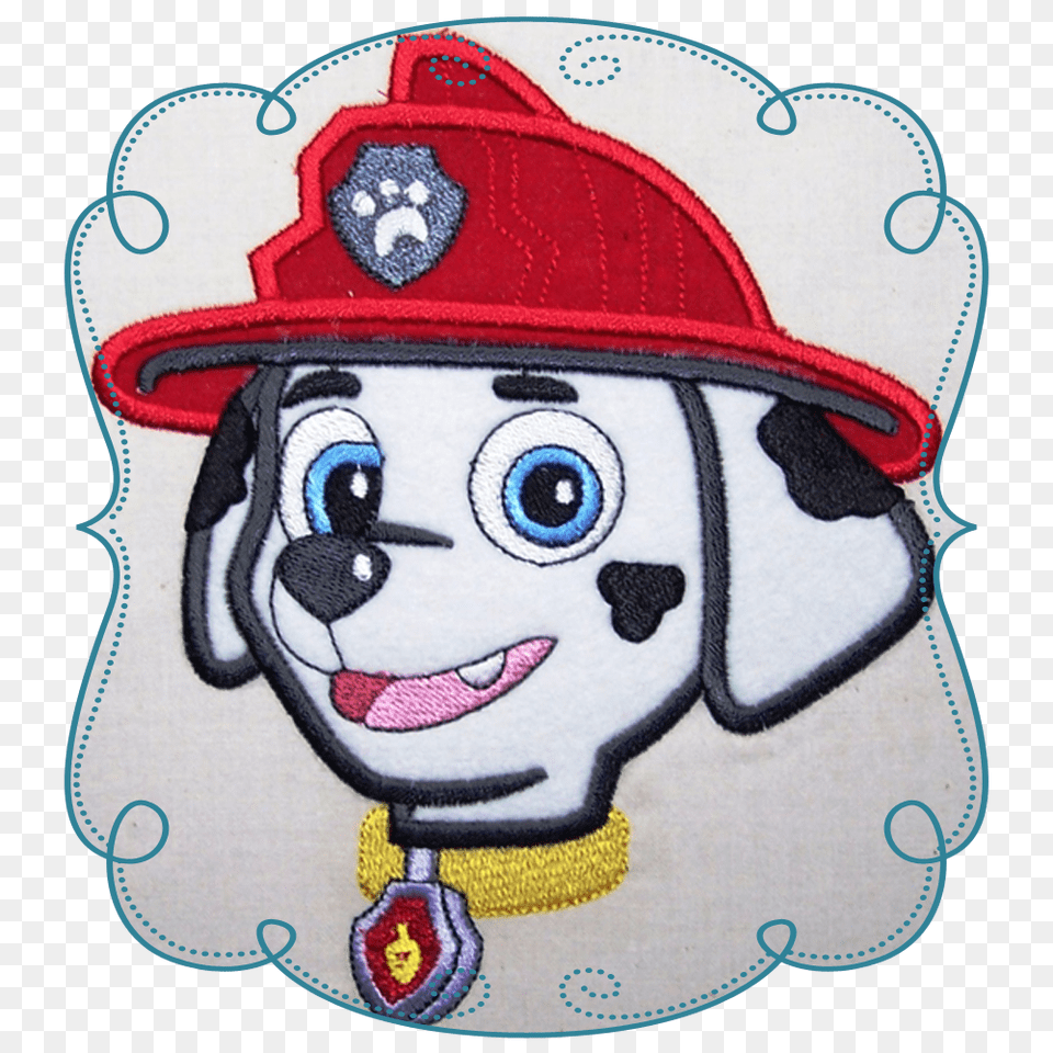 Marshall Paw Patrol Applique, Pattern, Embroidery, Face, Head Free Transparent Png