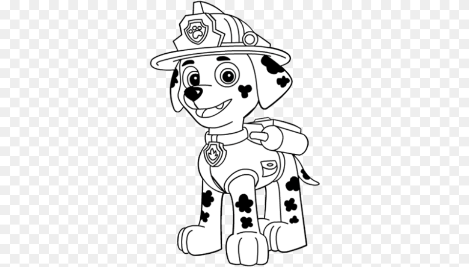 Marshall Paw Patrol Coloring Page, Baby, Face, Head, Person Free Png Download