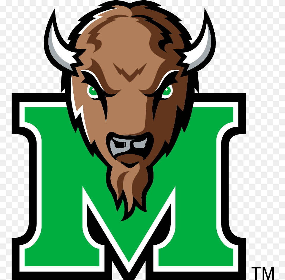 Marshall Thundering Herd Logo, Wildlife, Animal, Buffalo, Mammal Free Png Download