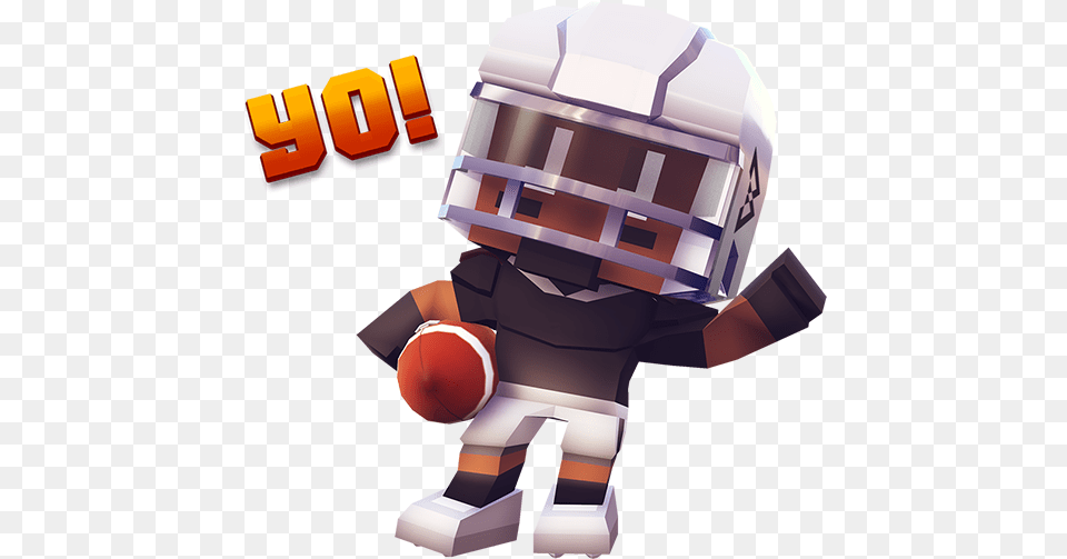 Marshawn Lynch Blocky Football Messages Toy, Helmet, American Football, Person, Playing American Football Png Image