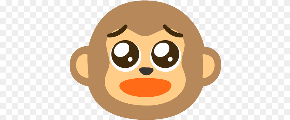 Marshmallone Pensive Monkey Emoji Discord, Face, Head, Person, Photography Png