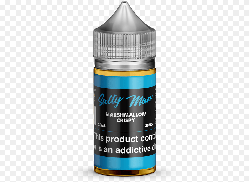 Marshmallow Crispy By Salty Man Nicotine Salts Kool Peach Salty Man, Bottle, Paint Container, Shaker Png