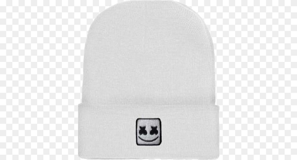 Marshmello Beanie White Marshmellomusic Hat, Cap, Clothing, Adult, Male Free Png